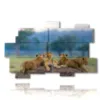 paintings of lions cubs in their lair - version: 11 pannelli 182x115cm
