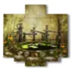 painting with photos of an imaginary fantasy - version: 5 pannelli 89x85cm