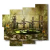 painting with photos of an imaginary fantasy - version: 5 pannelli 106x98cm