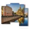 tableau avec des photos de moscou aujourd hui de l autre cote du fleuve - version: 5 pannelli 89x77cm