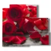 cuadros de rosas rojas y petalos extendidos - version: 5 pannelli 102x93cm