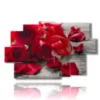 paintings of red roses and extended petals - version: 9 pannelli 171x108cm