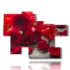 quadri di rose rosse e petali distesi - version: 9 pannelli 171x126cm
