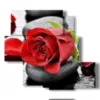 quadri moderni rose rosse nei sassi neri - version: 5 pannelli 104x92cm