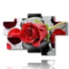 quadri moderni rose rosse nei sassi neri - version: 6 pannelli 136x91cm