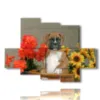 bildportrait hund im blumentopf - version: 6 pannelli 135x96cm