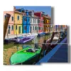 paintings in venice city of burano - version: 5 pannelli 102x93cm