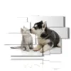 quadri cani e gatti con tanto amore - version: 9 pannelli 171x108cm