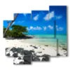 tableaux paysages ile maurice mer et plage enchantee - version: 5 pannelli 106x98cm