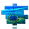 bild mit gemaltem blauem meer und dem abgrund im karibischen meer - version: 12 pannelli 175x146cm