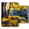 autunno quadri foglie in giallo - version: 4 pannelli 91x85cm