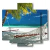 tableau plage maldives - version: 5 pannelli 89x85cm