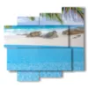 quadro con dipinto al mare seycelles - version: 5 pannelli 106x98cm