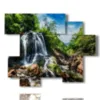 tableaux cascade dans les rochers - version: 6 pannelli 127x102cm