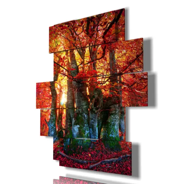 Tableaux d''automne dans la forêt rouge