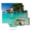 tableaux sur la mer sarde parmi les rochers - version: 6 pannelli 113x99cm