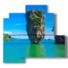 quadri vista mare tailandia a phuket - version: 4 pannelli 83x78cm