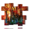 tableaux d automne dans la foret rouge - version: 14 pannelli 176x153cm