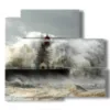 quadro faro nella tempesta del mare - version: 5 pannelli 102x93cm