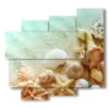 tableau avec peinture marine en coquillages - version: 5 pannelli 106x98cm