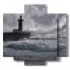 bilder stuermisches meer mit leuchtturm - version: 5 pannelli 89x85cm