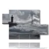 bilder stuermisches meer mit leuchtturm - version: 5 pannelli 128x85cm
