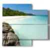 modern sea paintings koh tachai white sand beach tropical paradise thailand - version: 4 pannelli 91x85cm
