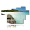 tableaux de mer modernes koh tachai plage de sable blanc paradis tropical thailande - version: 7 pannelli 173x108cm