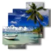 barcos cuadro en una isla de ensueno - version: 4 pannelli 77x78cm