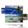 painting boats in a dream island - version: 5 pannelli 128x85cm