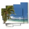 quadro palme nella spiaggia - version: 5 pannelli 106x98cm
