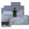 faro cuadros en el mar tempestuoso - version: 4 pannelli 83x78cm