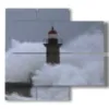 phare de tableaux dans la mer agitee - version: 4 pannelli 91x85cm