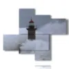 phare de tableaux dans la mer agitee - version: 4 pannelli 117x97cm