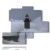 paintings lighthouse in the stormy sea - version: 5 pannelli 120x99cm