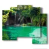 immerso nel verde per i quadri al lago di plitvice in croazia - version: 5 pannelli 89x77cm