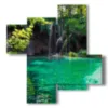 immerso nel verde per i quadri al lago di plitvice in croazia - version: 4 pannelli 94x98cm