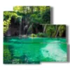 surrounded by greenery for the paintings at plitvice lake in croatia - version: 5 pannelli 102x93cm
