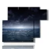 quadri mare di notte e il bagliore della luna - version: 6 pannelli 122x96cm
