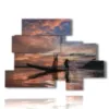 painting with abstract modern images of the fisherman - version: 10 pannelli 171x124cm