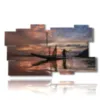 painting with abstract modern images of the fisherman - version: 11 pannelli 184x104cm