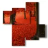 autumn painting red leaves - version: 4 pannelli 94x98cm