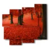 quadro autunnale foglie rosse - version: 5 pannelli 106x98cm
