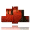 herbstbild rote blaetter - version: 6 pannelli 135x85cm