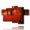 quadro autunnale foglie rosse - version: 6 pannelli 136x91cm