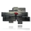 romantic wall paintings in a lonely rainy pier - version: 8 pannelli 187x113cm
