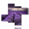 quadri con fiori lavanda in un cielo riflesso - version: 4 pannelli 117x97cm