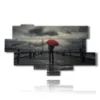 romantic wall paintings in a lonely rainy pier - version: 11 pannelli 204x116cm