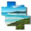 quadro vista mare e la spiaggia nell arcipelago di whitsunday in australia - version: 4 pannelli 97x97cm