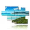 painting overlooking the sea and the beach in the whitsunday archipelago in australia - version: 8 pannelli 178x111cm
